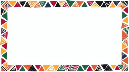 Colorful Geometric Border Design with Triangles and Diamonds