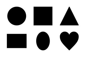 A collection of fundamental geometric shapes for graphic design, UI elements, and educational materials.