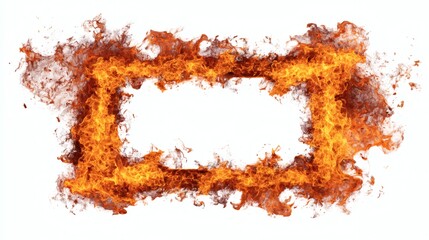 Fiery Frame Design with Bright Flames and Smoke Effects for Creativity