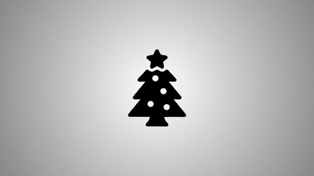 Christmas tree icon animation for festive projects with shiny effect on a clean background