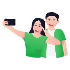 Taking Selfie Illustration