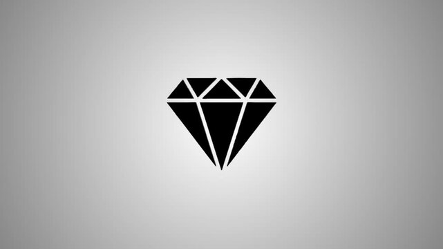 A captivating animation featuring a sleek, dark diamond rotating and sparkling against a gradient gray background, ideal for luxury branding or minimalist design projects