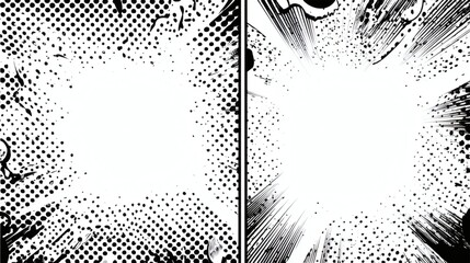 Dynamic comic book explosion effect background with blank space