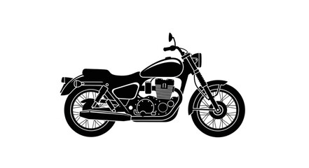 Obraz premium Classic Motorcycle Silhouette Black and White Illustration.