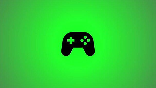 Green video game controller icon animation with subtle movement and lighting effects