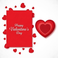 Celebrating love on a festive valentine's day card with heart decorations.