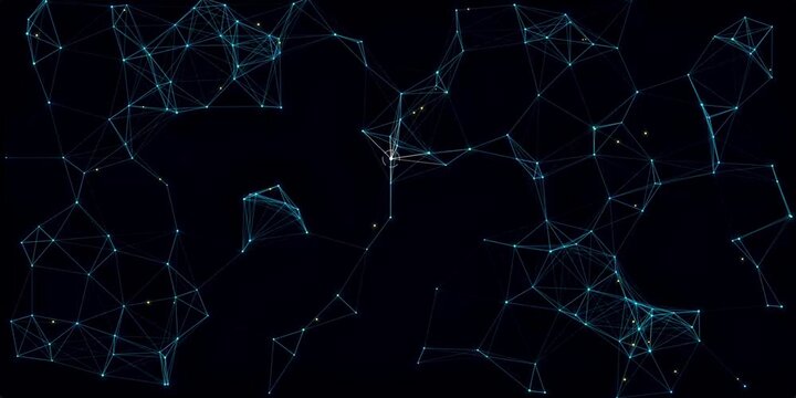 Glowing Artificial Neural Network: Digital Brain Synapse Connection and Data Flow Animation