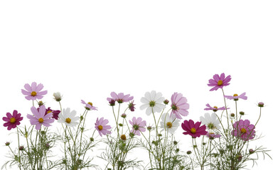Meadow of Pink Cosmos Flowers