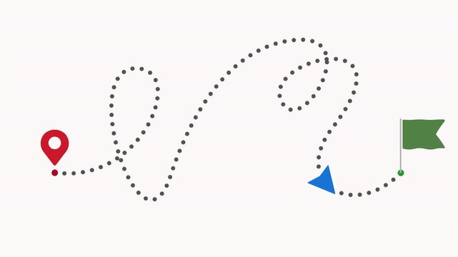 Animated Location Pin Journey Path to Destination Animation