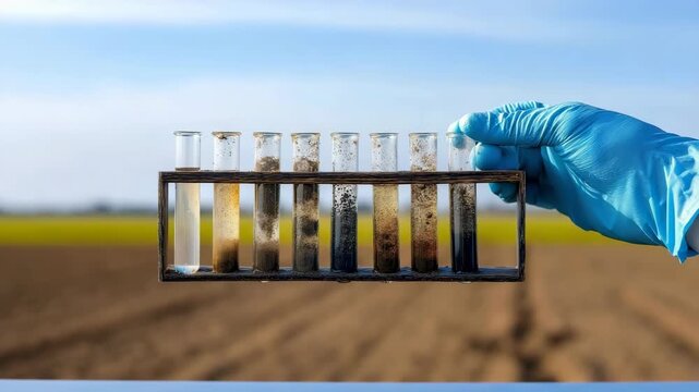 Soil sample analysis in test tubes for agricultural research