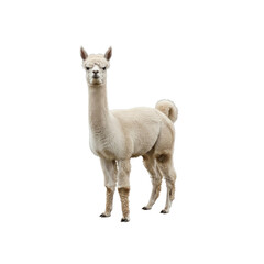 Fototapeta premium White alpaca standing On Transparent Background