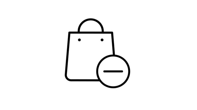 Removing item from shopping bag animated icon