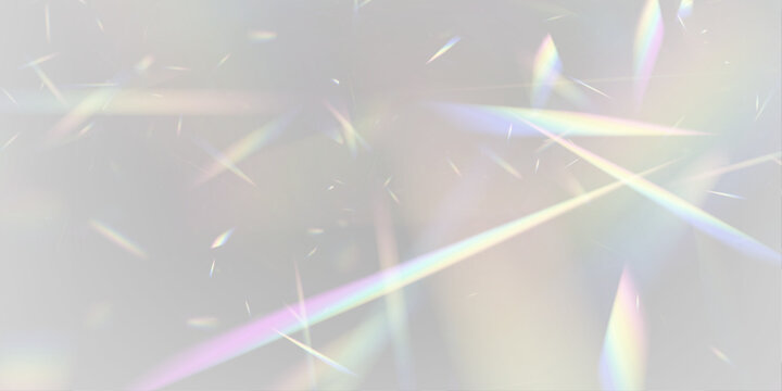 Neon crystal prism reflects rainbow light through diamond glass glitter. PNG vector lens captures sparkle, glare, flare effect across luminous surfaces. Refractions create vibrant holographic depth.