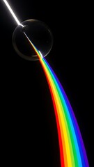 Prismatic Light Refraction through Glass Sphere.