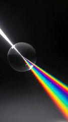 Rainbow Light Refraction through Glass Sphere.