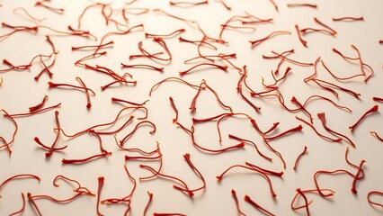 Red Licorice Twists on White Background.