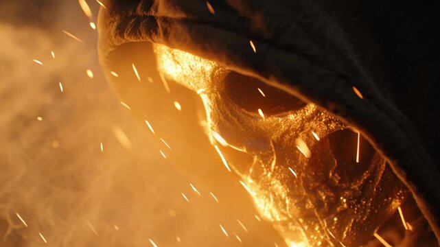 Dragon s fiery breath mythical creature in smoke and flames