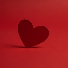 A striking red heart shape against a vibrant red gradient background