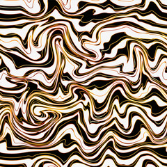 Luxury White and Gold Liquid Seamless pattern