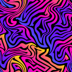 Neon Pink Zebra Liquid Seamless pattern