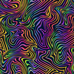 Rainbow Glitch Wave Seamless pattern
