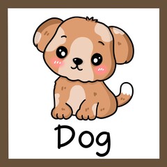 Obraz premium FLASHCARDS,animal, cartoon, cute, illustration, art