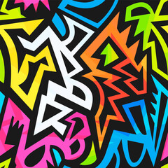 Neon Acid Street Art Seamless pattern