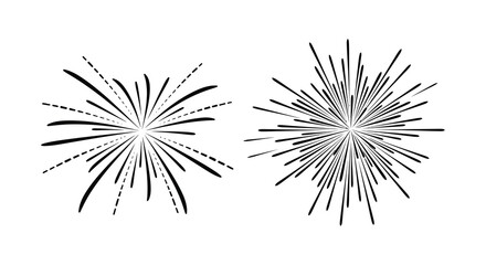 Fototapeta premium Two abstract starburst shapes are depicted in a minimalist style on transparent background silhouette high quality professional detailed modern elegant stylish