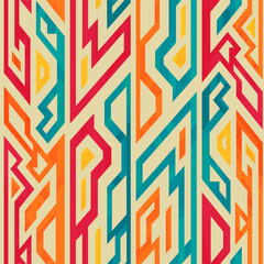 Retro Tech Stripe Geometry Seamless pattern