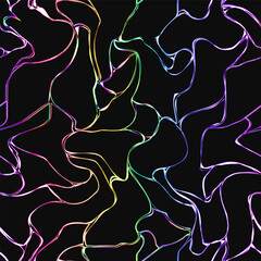 Dark Iridescent Liquid Swirl Seamless pattern