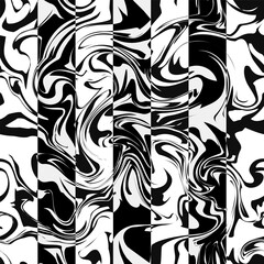 Monochrome Vertical Liquid Zebra Seamless pattern