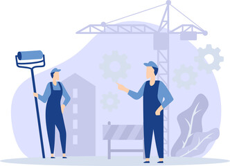 Men Work as a Team Illustration