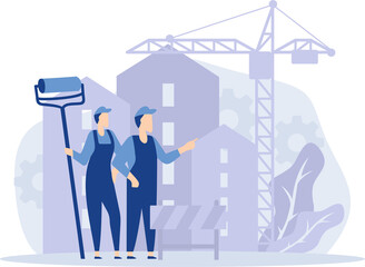 Men Work as a Team Illustration