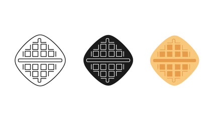 Three variations of a waffle pattern design Vector