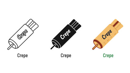 Three different colored crepe bandages on a white background Vector