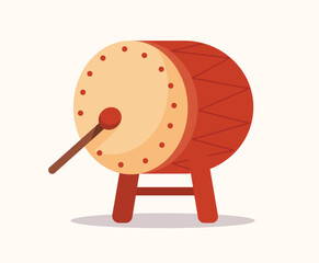 Red Drum with Drumstick vector illustration