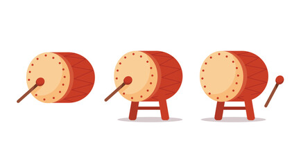 Red Drum with Drumstick vector illustration