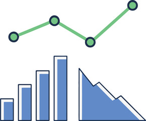 Business Growth Chart Showing Financial Profit Increase and Market Performance Analytics Vector Illustration