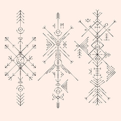 Abstract Geometric Rune Vector Art