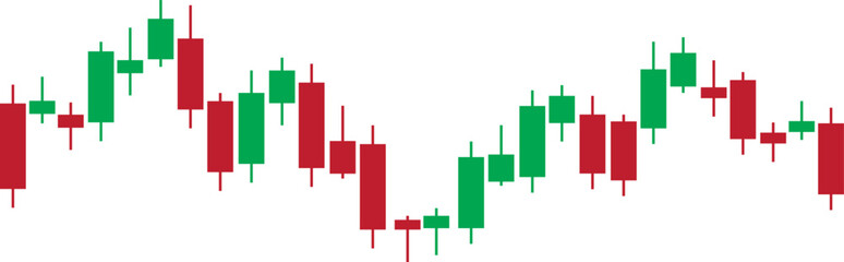 Stock Market Candlestick Trading Chart with Technical Analysis and Forex Investment Concept Vector Illustration