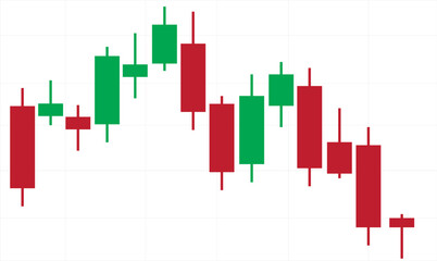Stock Market Candlestick Trading Chart with Technical Analysis and Forex Investment Concept Vector Illustration