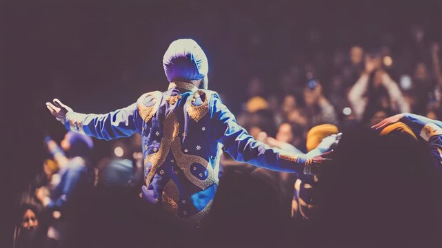 Dynamic Bhangra Dance Performance Featuring Traditional Costumes and Energetic Movements in a Festive Cultural Event