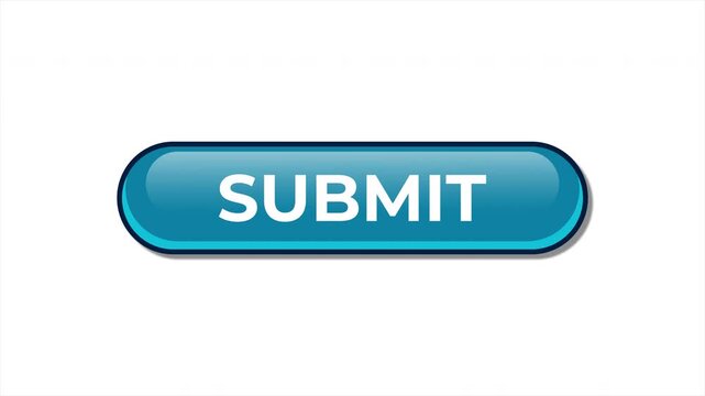 Submit button animation. Blue button by clicking arrow cursor. Submit button with mouse cursor animation. Submit icon