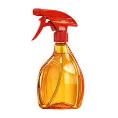 A red and yellow spray bottle on a black background