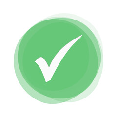 Wei&szlig;es H&auml;kchen auf gr&uuml;nem Button