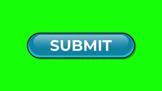 Submit button animation. Blue button by clicking arrow cursor. Submit button with mouse cursor animation. Submit icon