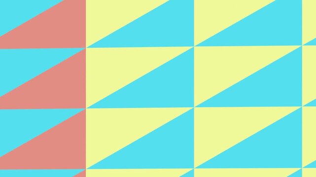 Abstract geometric pattern with colorful interlocking triangles and squares. Modern tessellation background design.