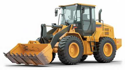 Yellow Wheel Loader With Black
