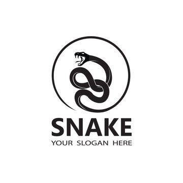 illustration of black snake isolated on white background
