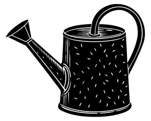 Garden Watering Can Silhouette Vector, Plant Care Tool Illustration © tanvir